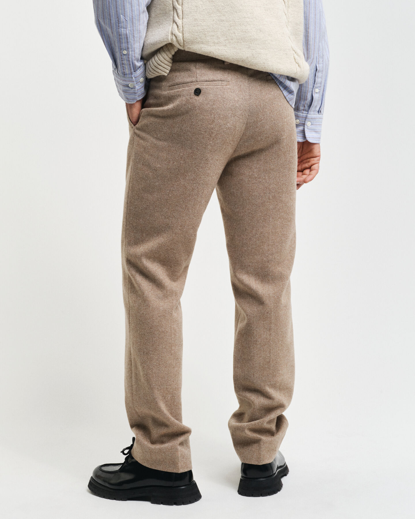 Slim&nbsp;fit ‑mitoitetut kalanruotokuvioiset puvunhousut