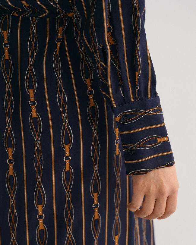 Regular fit ‑mitoitettu raidallinen Rope-kietaisumekko