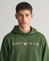 Painatuksella varustettu huppari