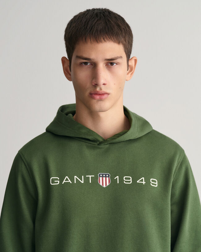 Painatuksella varustettu huppari