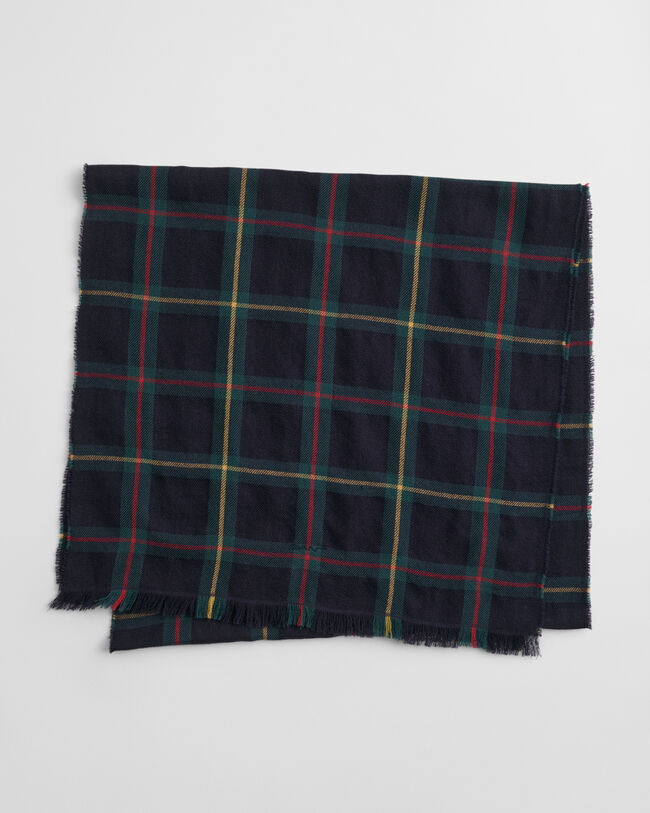 Ruudullinen merinovillahuivi