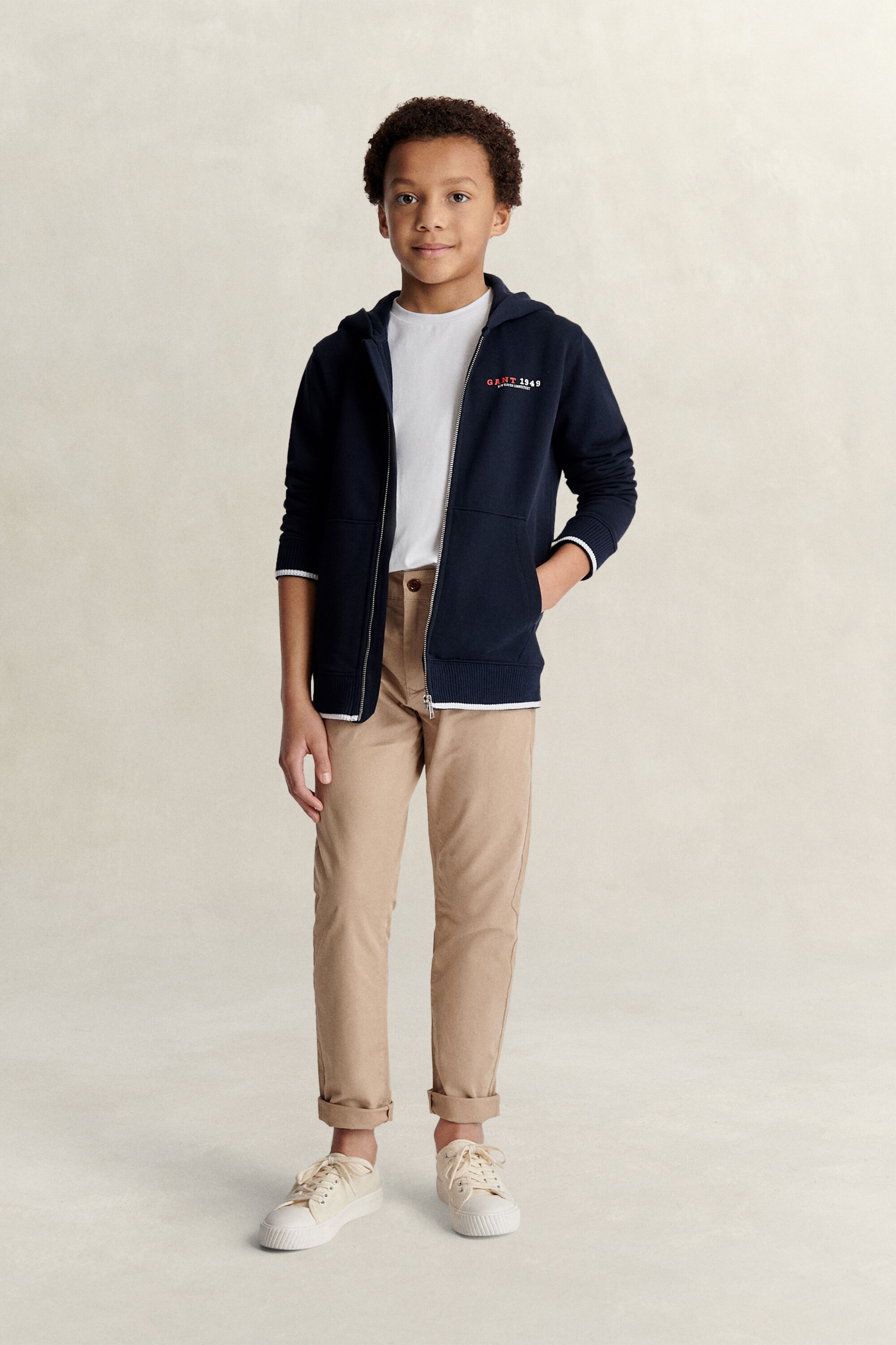 Teen Boys ‑malliston vetoketjullinen printtihuppari