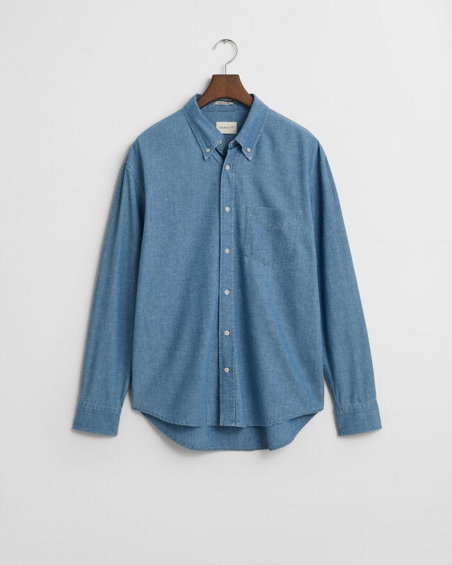 Relaxed fit -mitoitettu chambraypaita