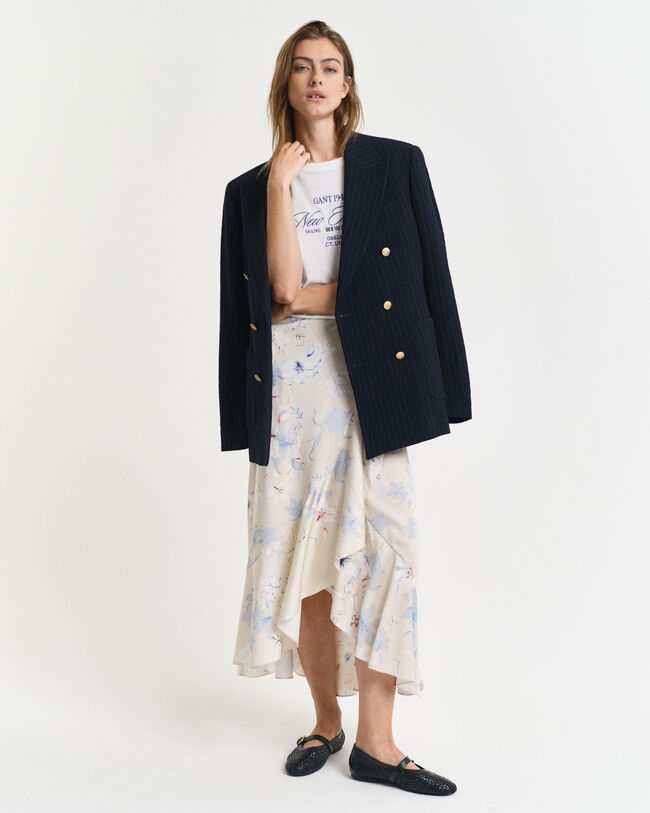 R&ouml;yhel&ouml;inen kukkakuosinen kietaisuhame