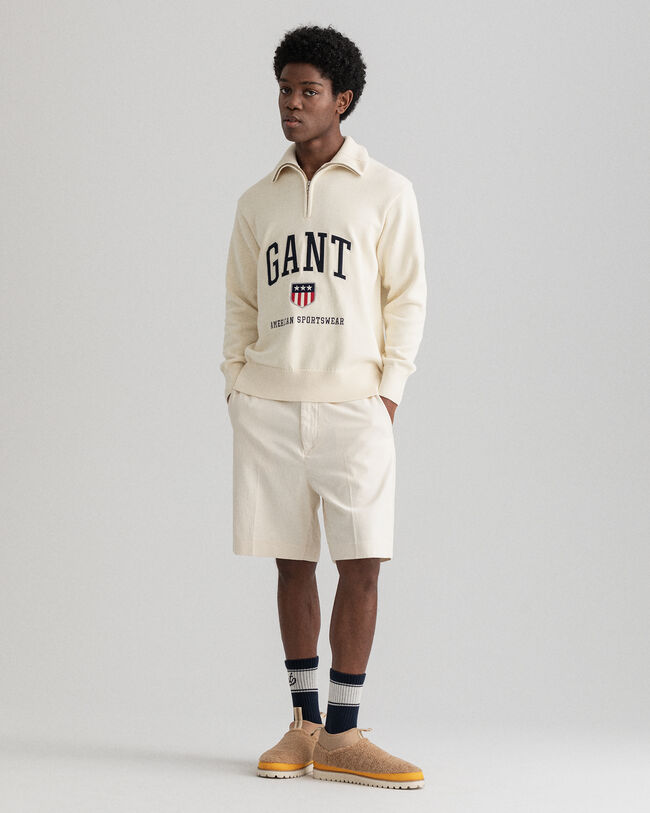 Puolivetoketjullinen Retro Shield ‑neulepusero