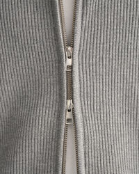 Texture-joustinneuletakki vetoketjulla