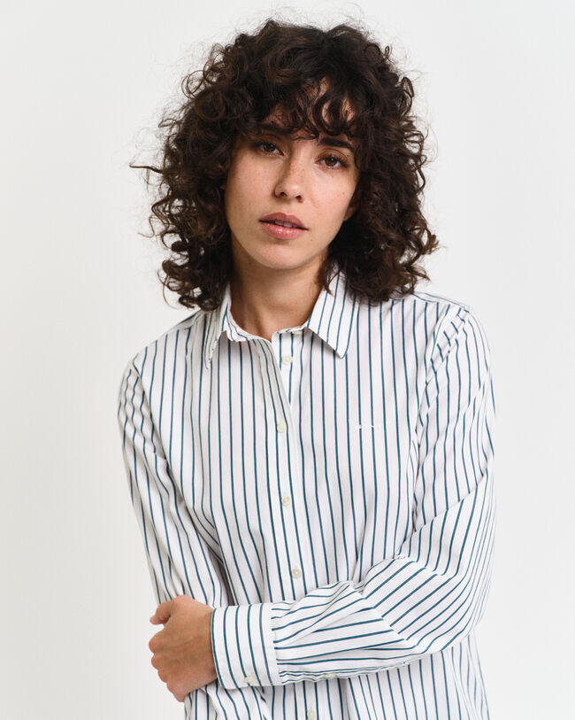 Regular fit ‑mitoitettu raidallinen Classic-popliinipaita