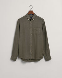 Regular&nbsp;fit ‑mitoitettu valmiina v&auml;rj&auml;tty pellavapaita