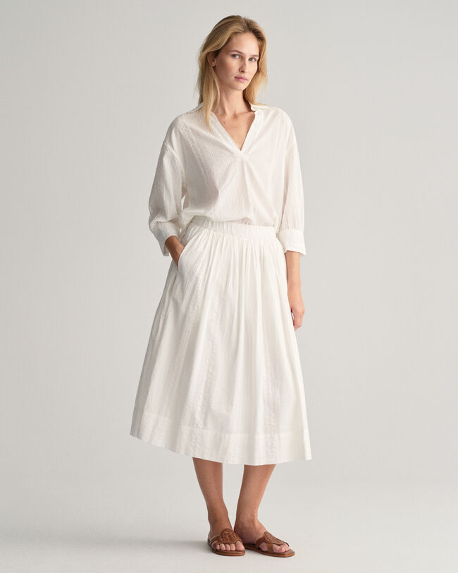 Raidallinen Seersucker Pull-On ‑hame