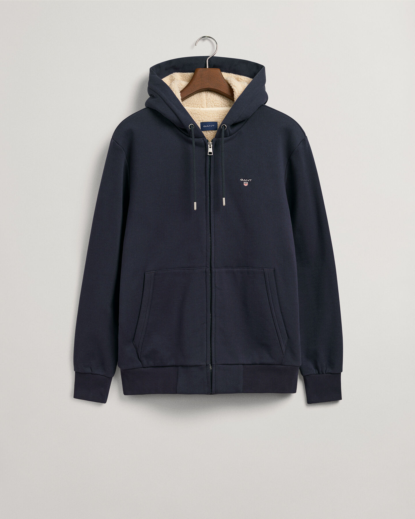 Fleecekankainen sherpa-vetoketjuhuppari