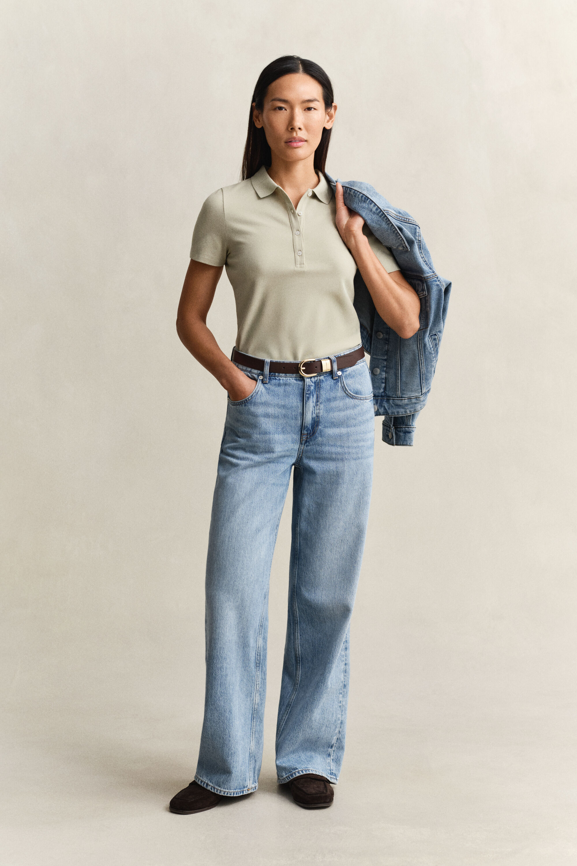 Slim fit ‑mitoitettu pikeepaita