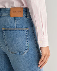 Regular fit ‑mitoitettu gingham-ruutuinen popliinipaita