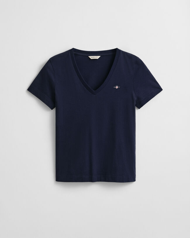 Shield-t‑paita, jossa v-pääntie