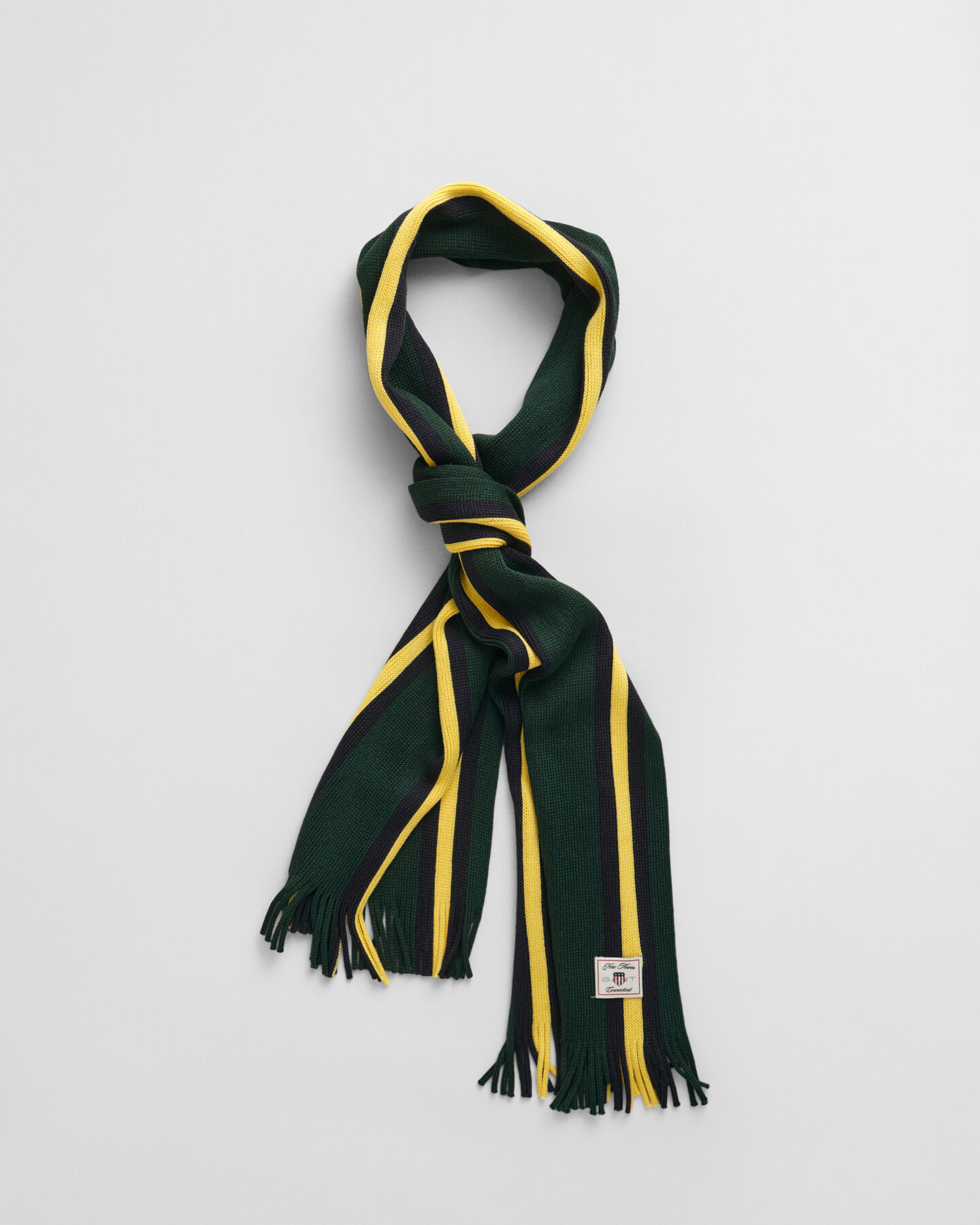 Raidallinen neulottu villasekoitehuivi