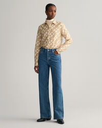 Regular fit ‑mitoitettu G Patterned ‑puuvilla-silkkipaita