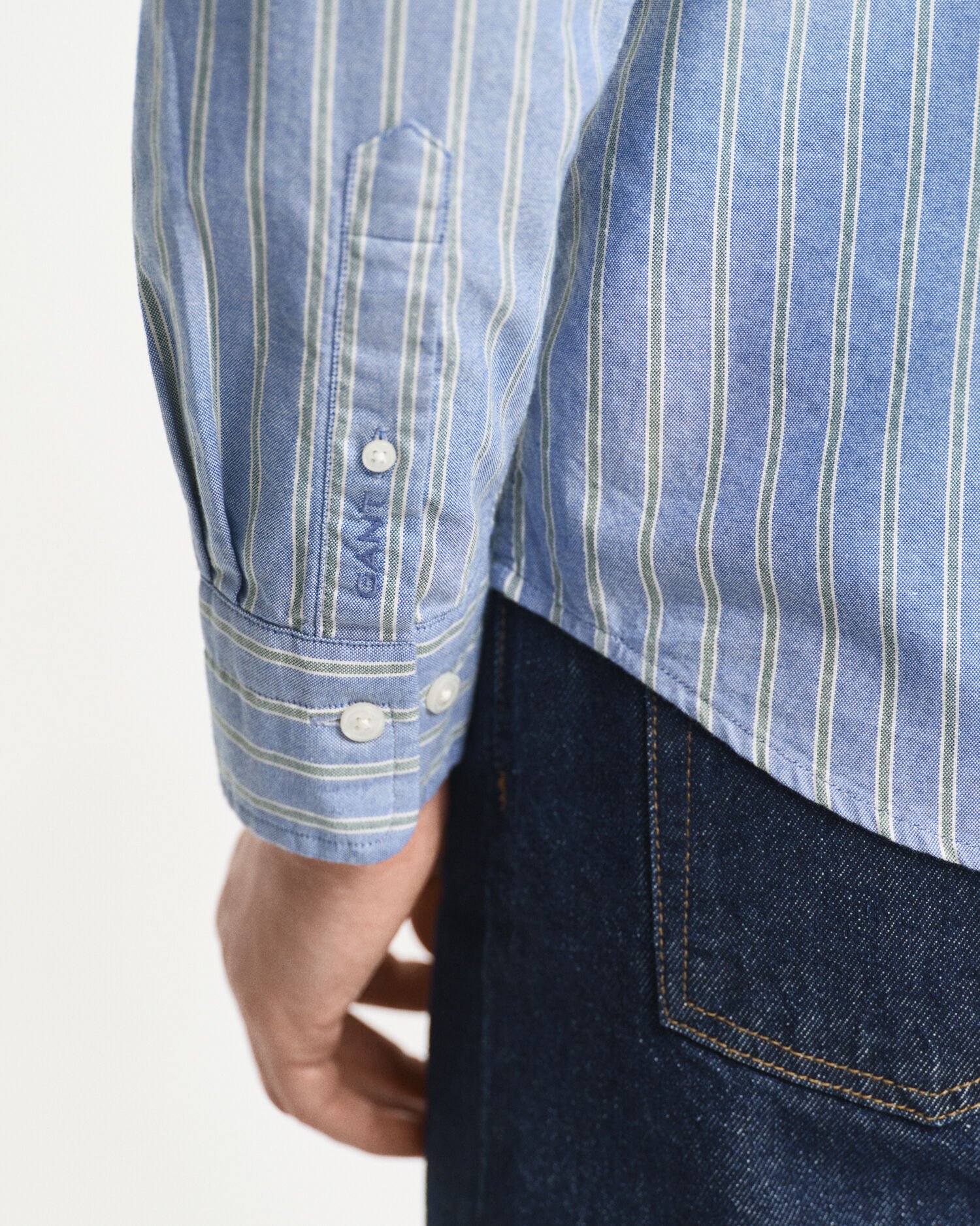 Regular fit ‑mitoitettu raidallinen Archive-oxford-paita