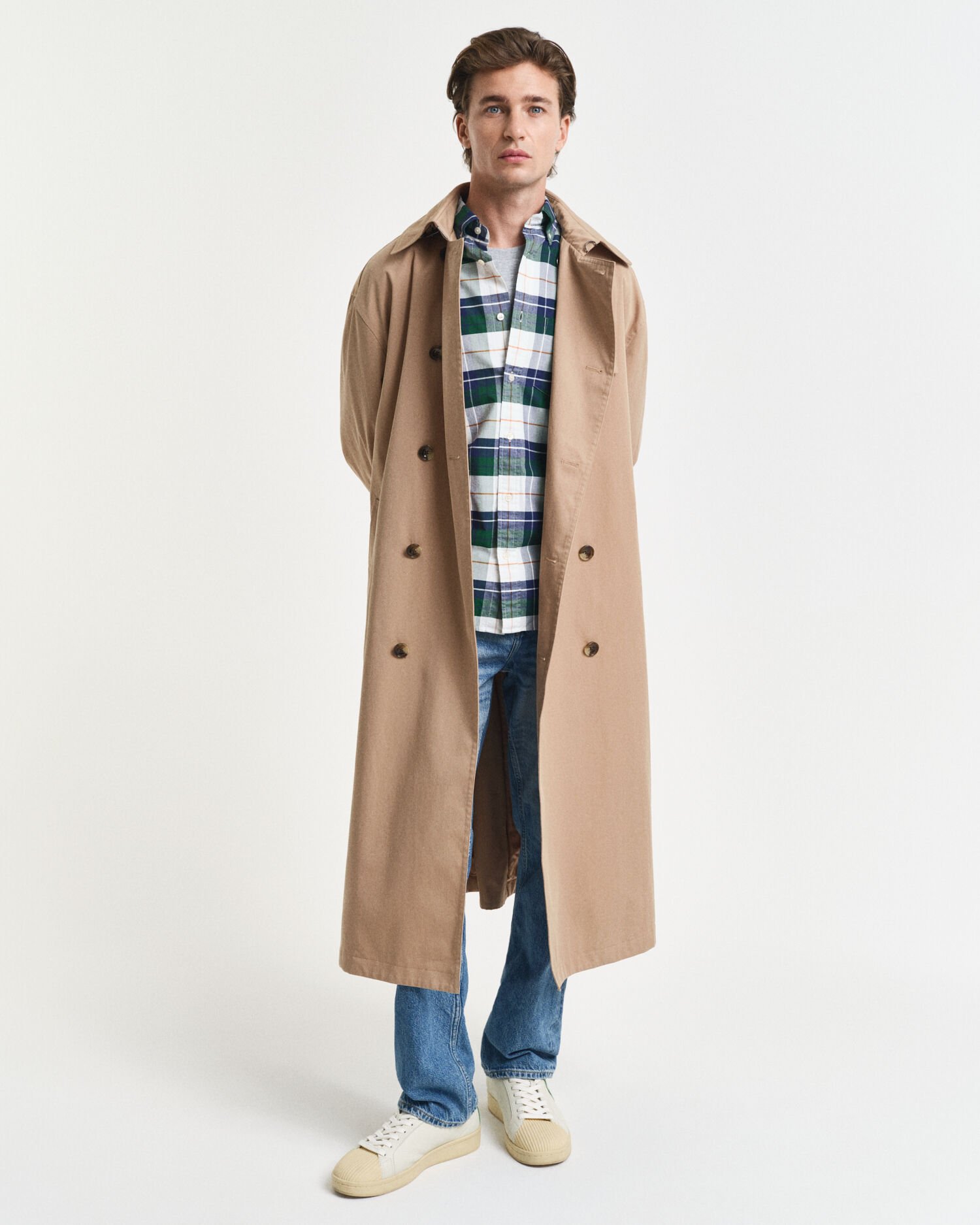 Regular fit ‑mitoitettu klassinen oxford-ruutupaita