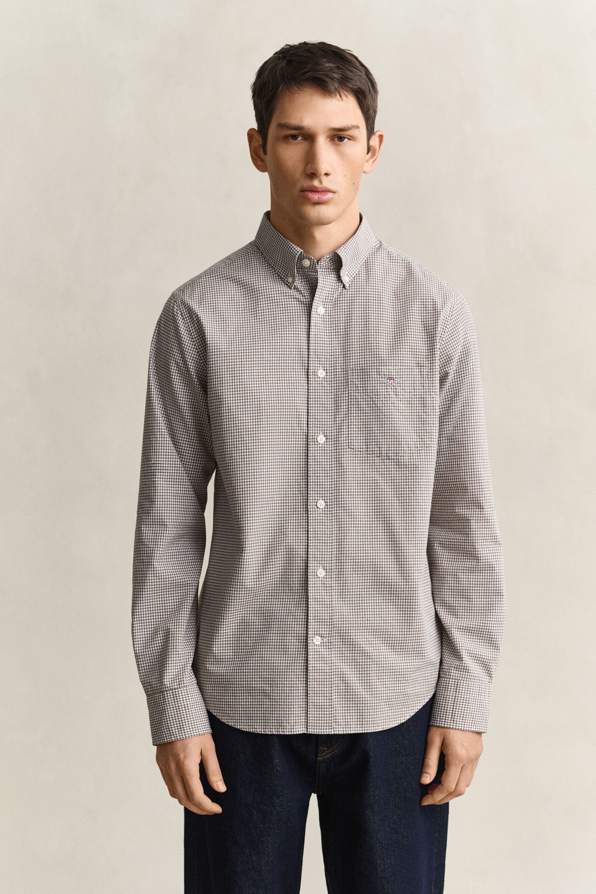 Gingham-ruudullinen Classic-popliinipaita