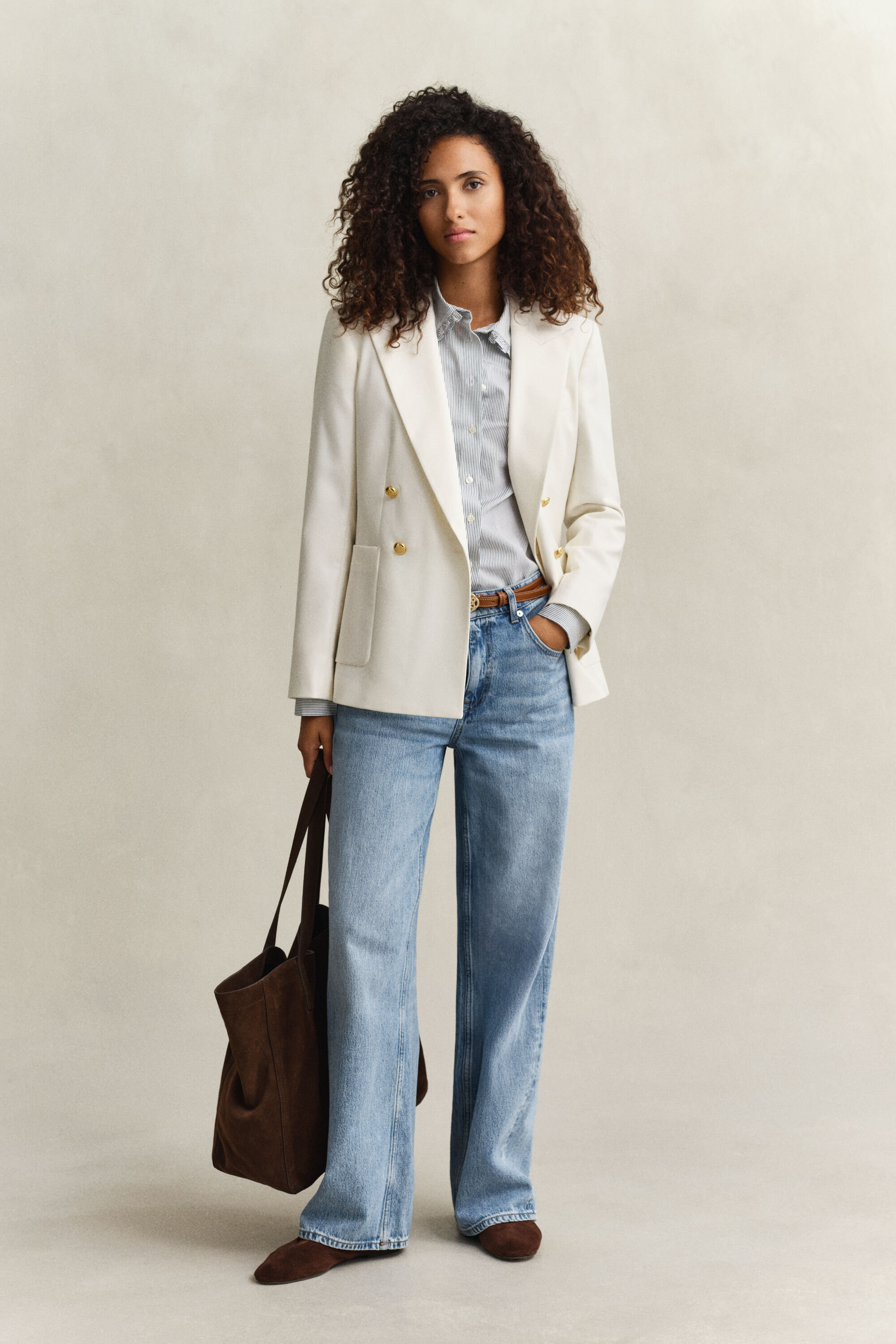 Raidallinen röyhelöpaita puuvillaa