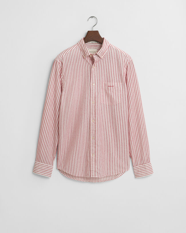 Relaxed fit ‑mitoitettu kohopintainen raitapaita