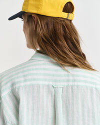 Relaxed&nbsp;fit ‑mitoitettu raidallinen pellavapaita