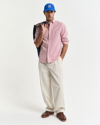 Regular fit ‑mitoitettu seersucker-raitapaita