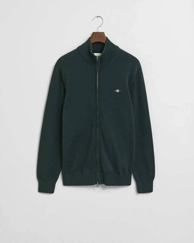 Vetoketjullinen Casual-puuvillaneuletakki