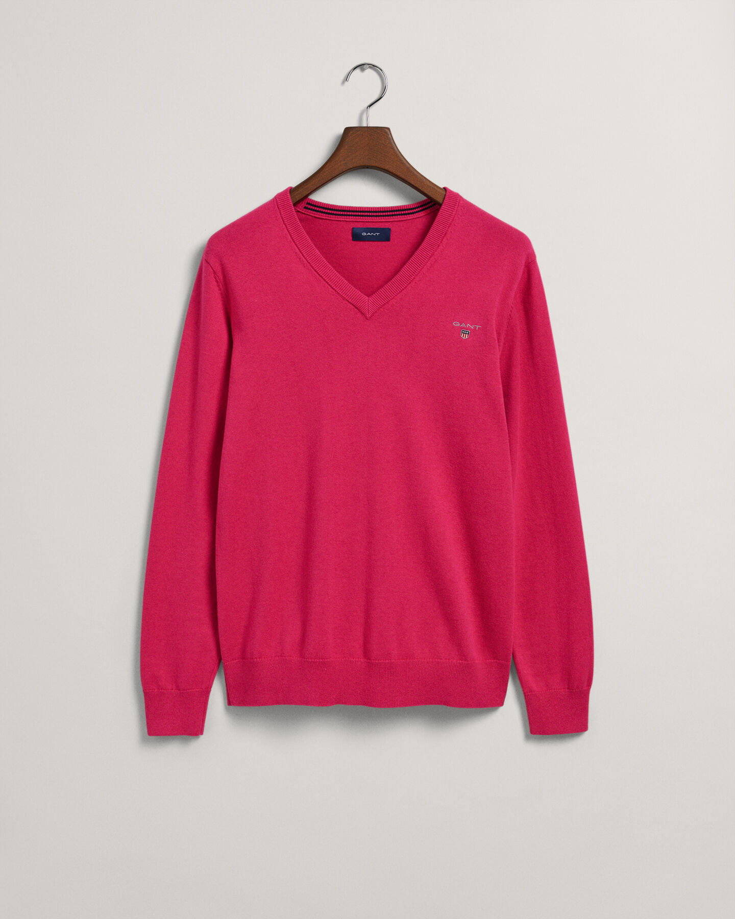 Classic-puuvillaneulepusero, v-p&auml;&auml;ntie