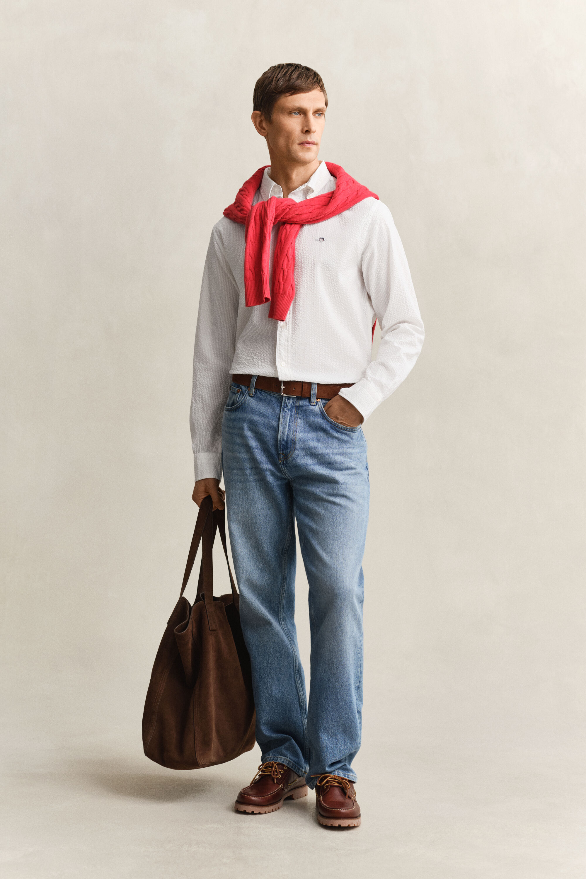 Regular fit ‑mitoitettu seersucker-paita