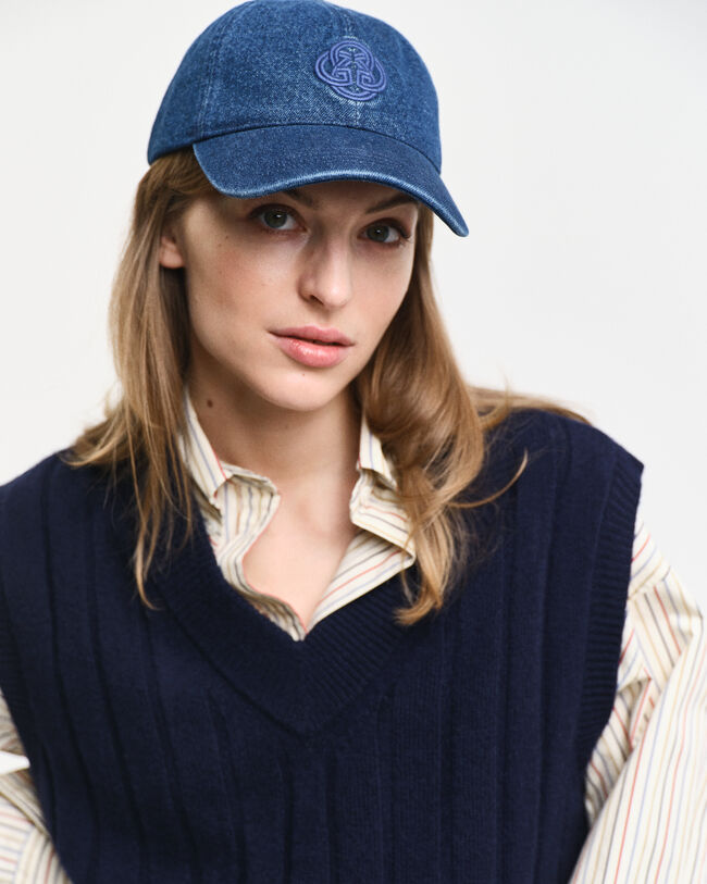 Villainen joustinneuleliivi, v‑pääntie