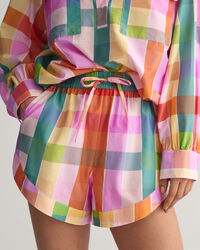 Ruudulliset puuvilla-silkkishortsit