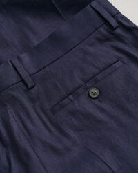 Slim&nbsp;fit ‑mitoitetut puuvilla-pellavaiset puvunhousut