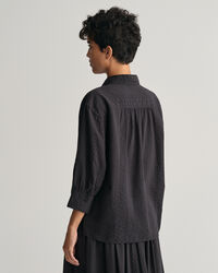 Relaxed fit ‑mitoitettu Seersucker Popover ‑raitapaita