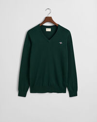 Klassinen puuvillaneulepusero, v-pääntie