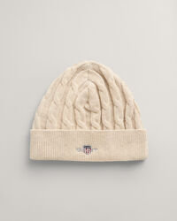 Baby-malliston puuvillainen Shield-palmikkoneulepipo