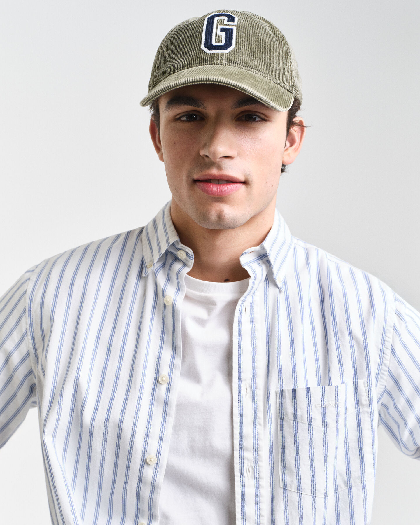 Regular fit ‑mitoitettu raidallinen Archive-oxford-paita