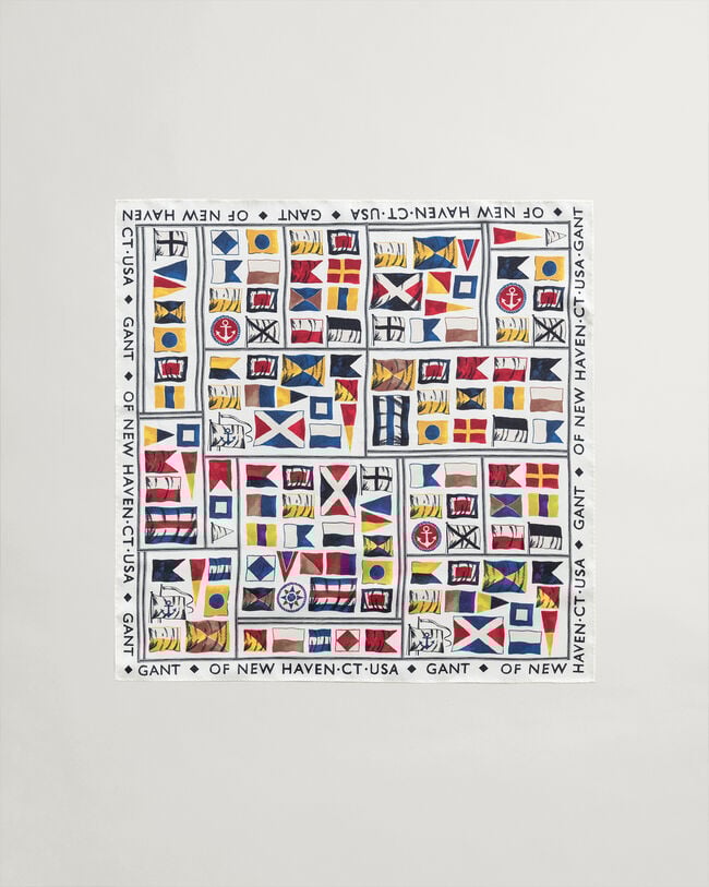 Printtikuvioitu Flag-silkkihuivi