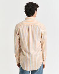 Regular&nbsp;fit ‑mitoitettu raitapaita puuvillapellavaa