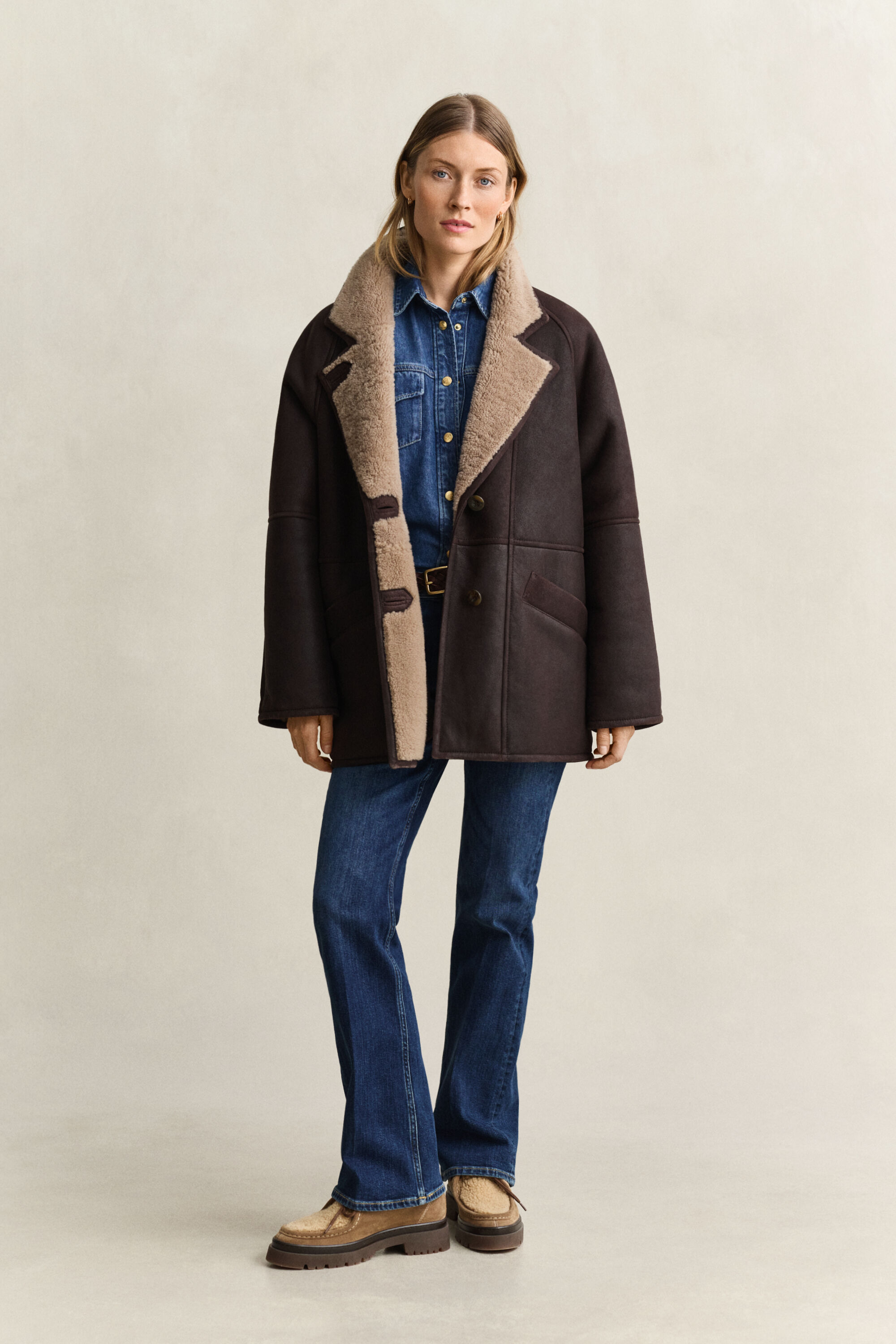 Shearling-takki