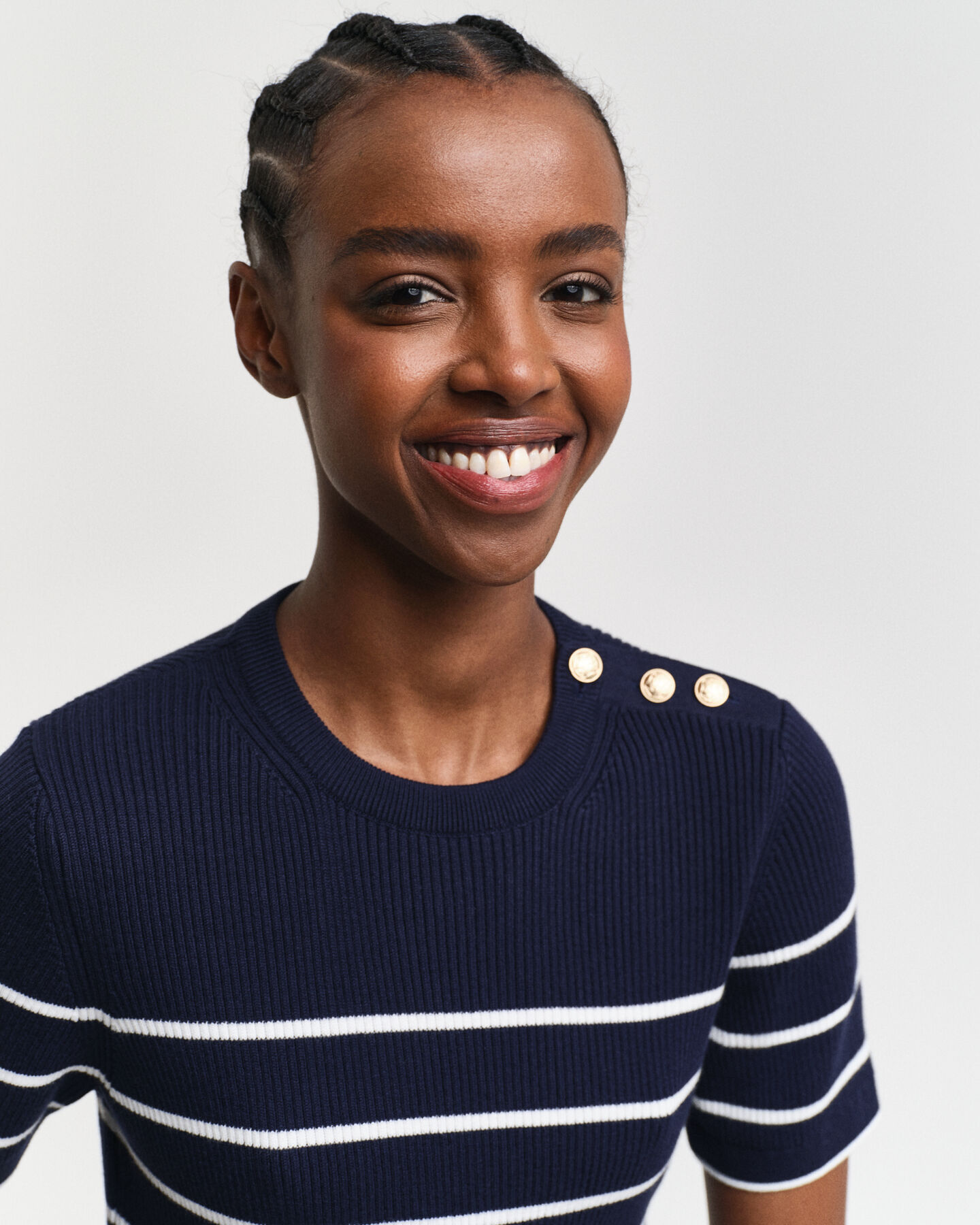 Breton-raidallinen ribbineulepusero