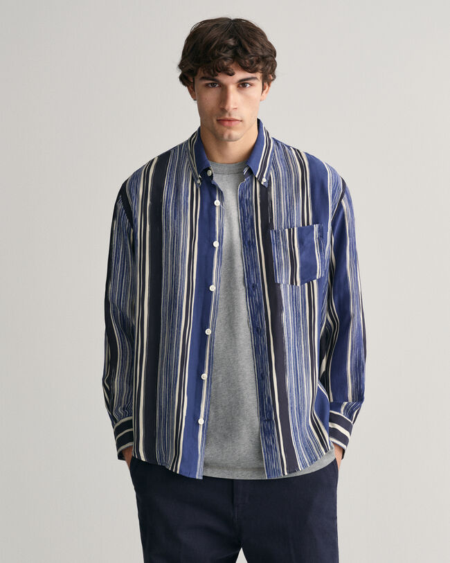 Relaxed fit ‑mitoitettu printtikuvioitu silkkipaita