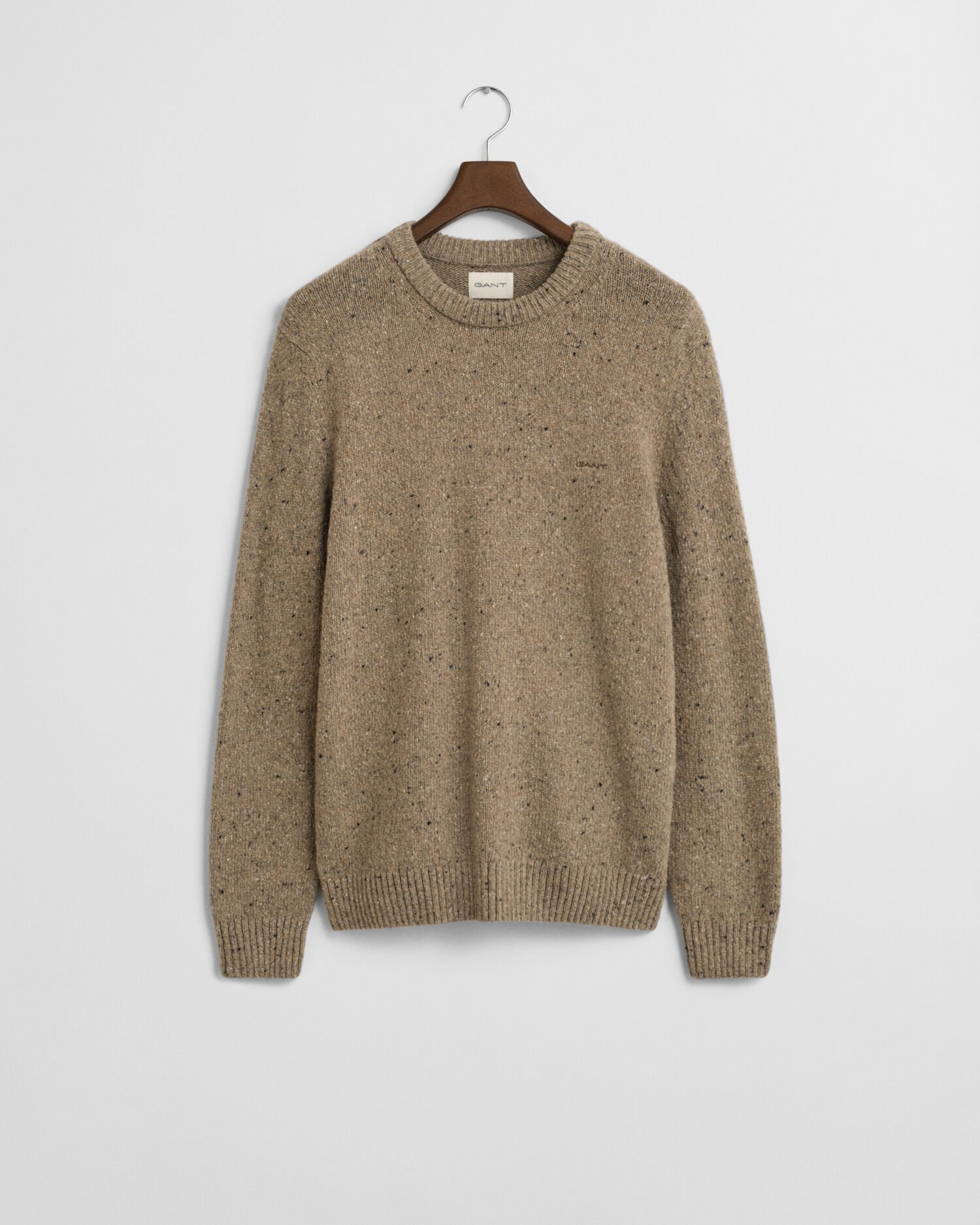 Nyppypintainen villasekoiteneulepusero, pyöreä pääntie