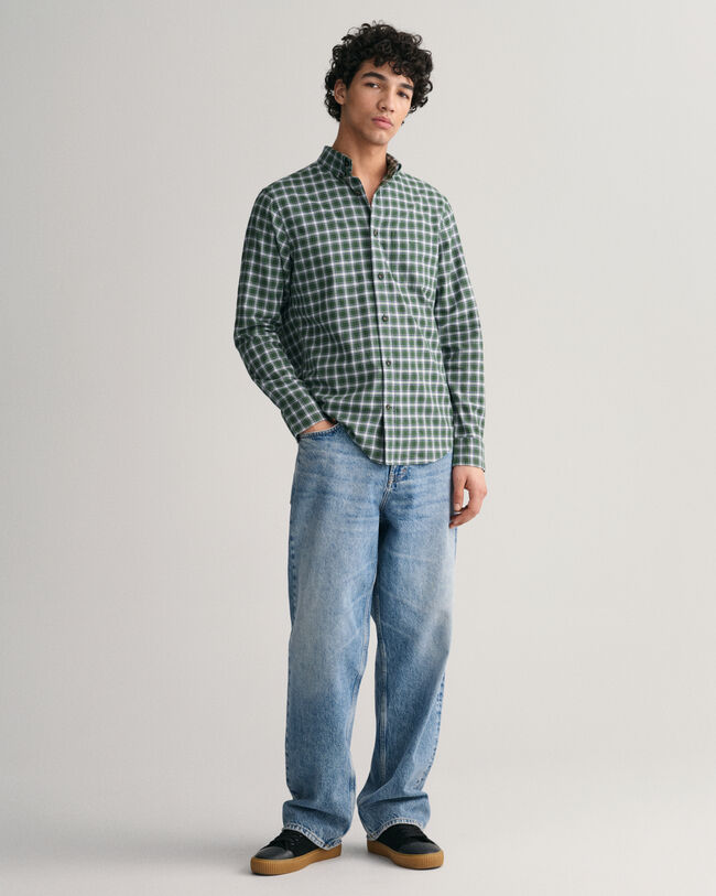 Regular&nbsp;fit ‑mitoitettu miniskottiruutuinen flanellipaita