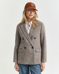 Regular fit ‑mitoitettu kohopintainen villakangasbleiseri