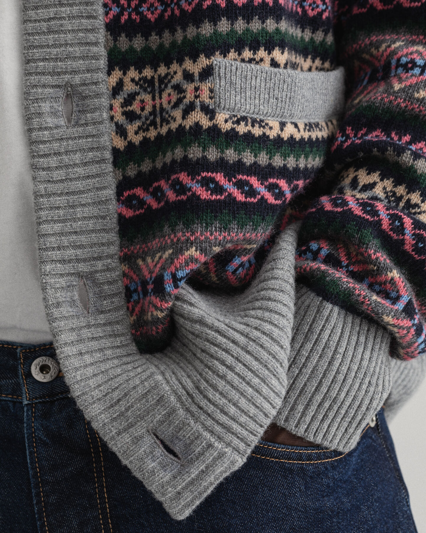 REMAKE fair isle ‑neuletakki