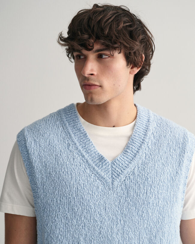 Kohopintainen liivi slubipuuvillaa