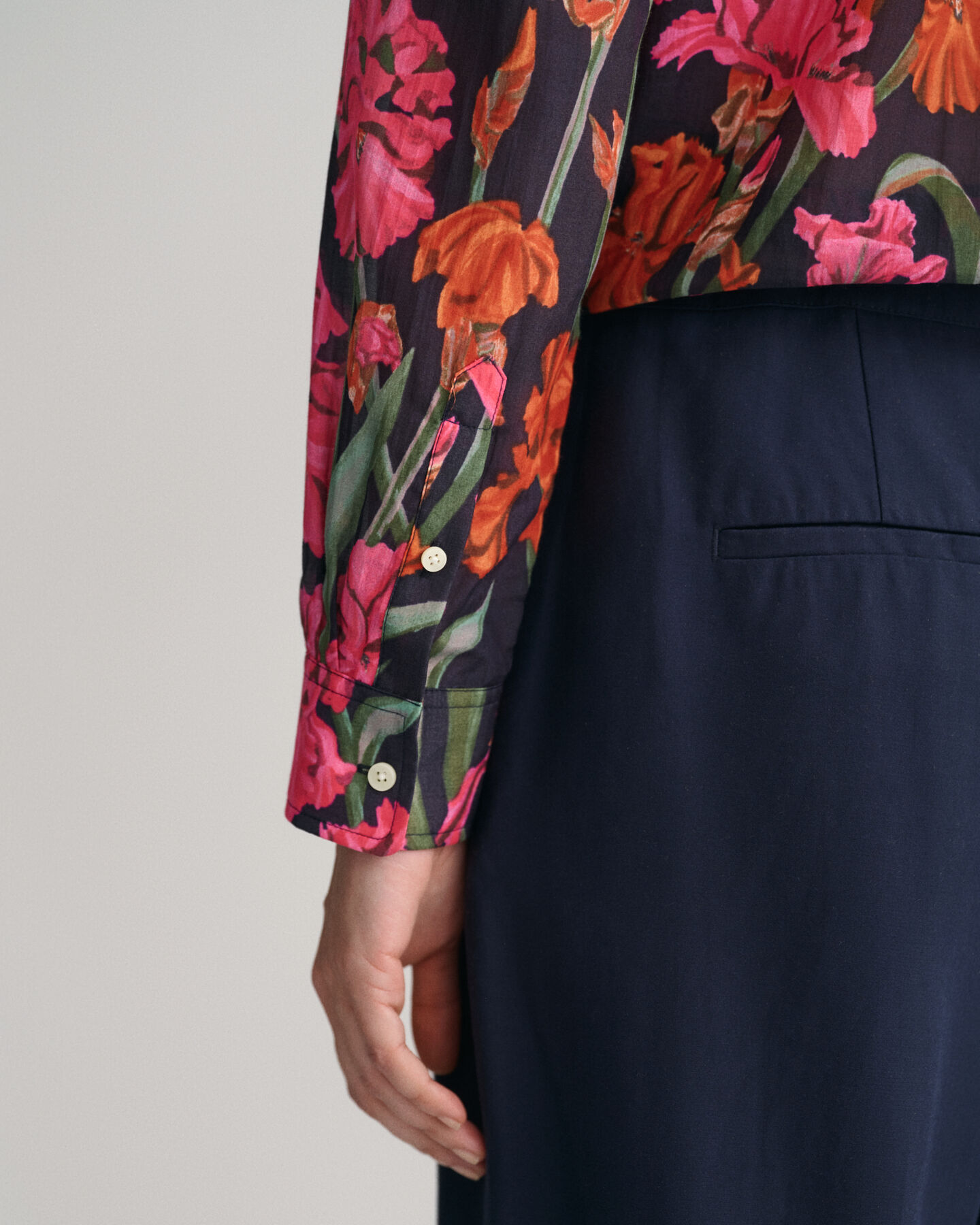 Regular fit ‑mitoitettu printtikuvioitu Iris‑paita puuvilla-silkkisekoitetta