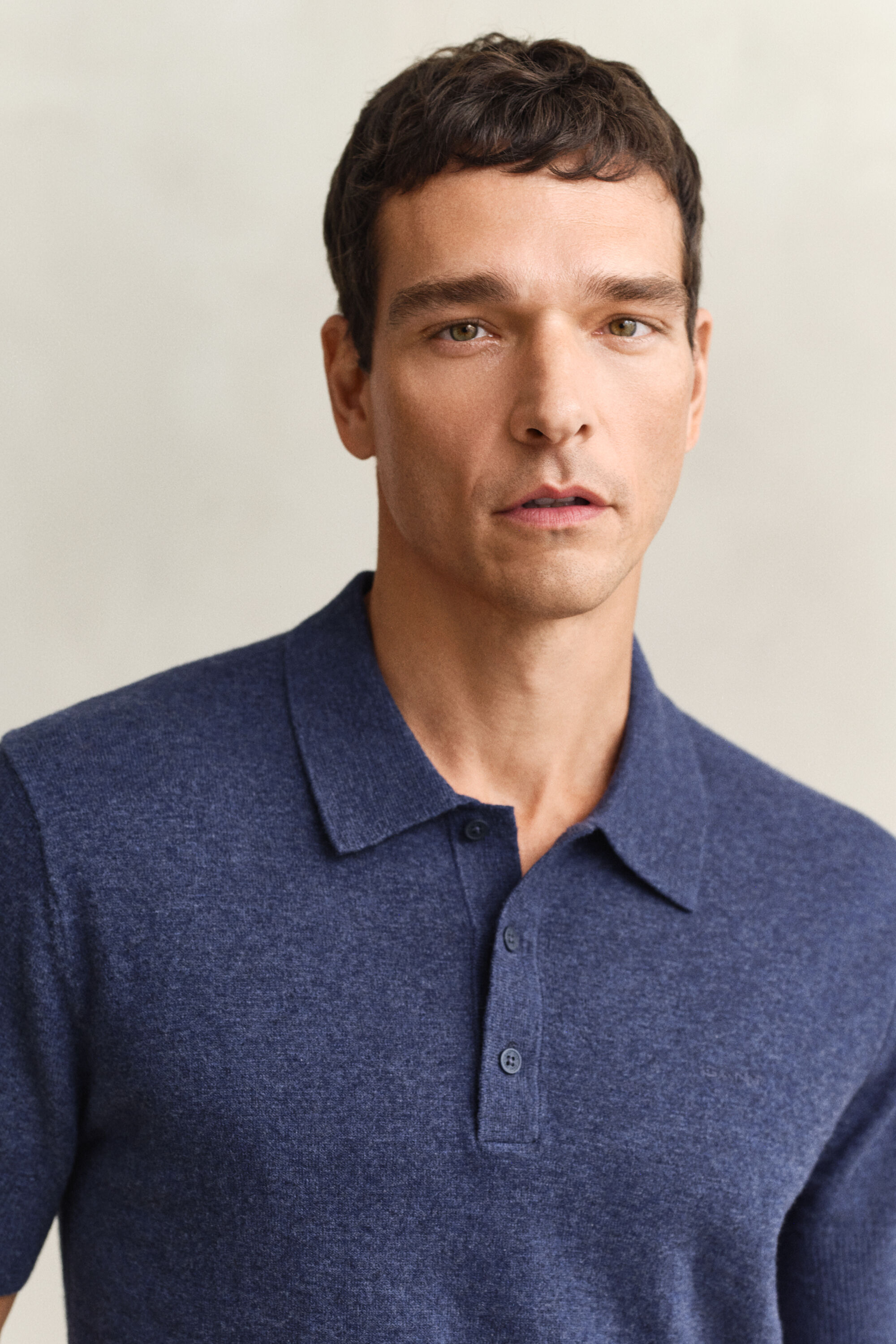 Lyhythihainen pikeepaita slub-puuvillasekoitetta