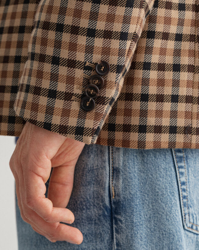 Regular fit ‑mitoitettu ruudullinen bleiseri