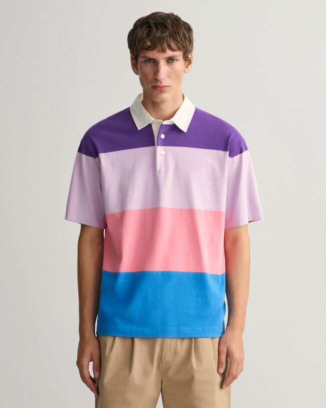 Lyhythihainen Retro Block Stripe Rugger ‑paita